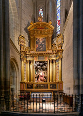 view of the Chapel of Saint Jerome with the Altar Piece in the Astorga Cathedral