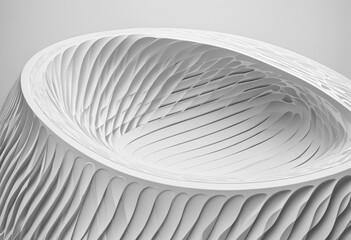 Graceful 3D curvy shape pattern on a sleek white background