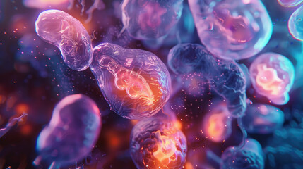 Illuminated Animal Embryos Stunning Glowing Effect Illustration