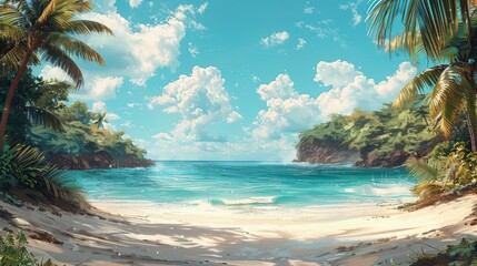 Background of beautiful beach for mockup summer product display or travel ad.