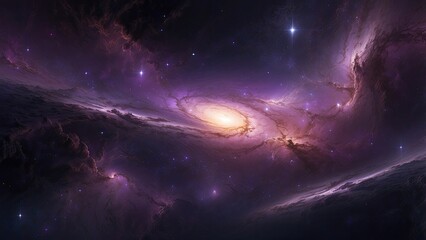 Fototapeta premium galaxy space wallpaper, in the style of dark violet and light violet, realistic usage of light and color, richly colored skies, realistic textures, generat ai