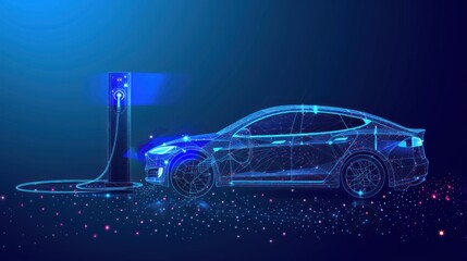 Digital electric vehicle charging station modern technology