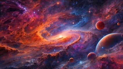 colorful space with an abstract background
