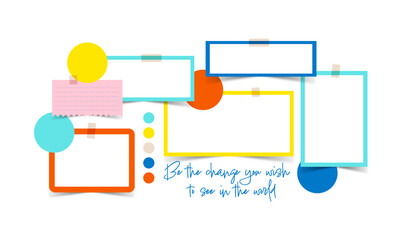 Vector photo collage template moodboard pictures grids vector illustration	