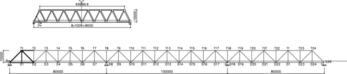 Steel Truss Bridge Cross Section architectural engineering design drawing vector illustration sketch