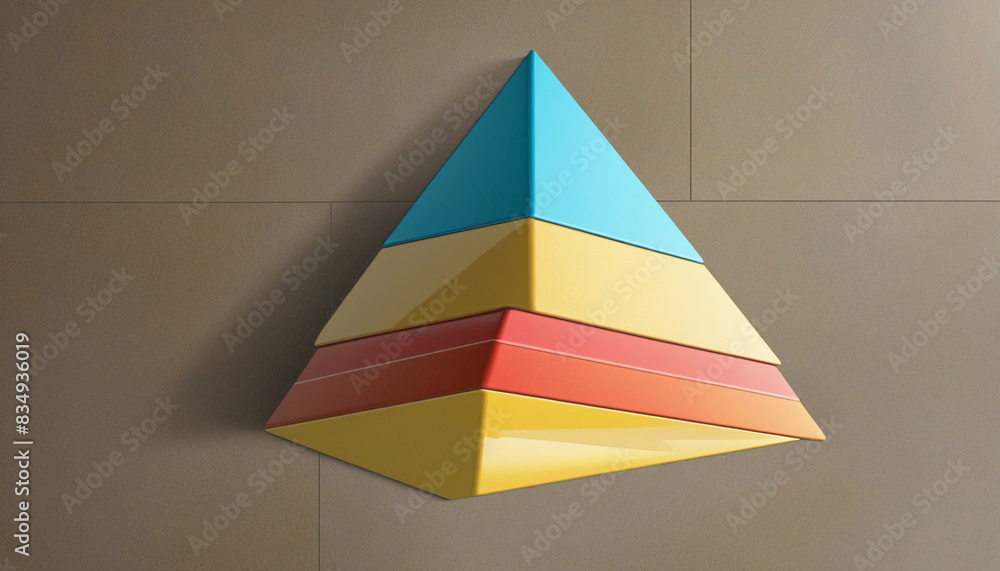 Poster pyramid vector: a three-dimensional triangle symbol