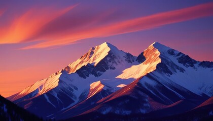 Landscape with mountains, view, nature, mountain range, clear sky
