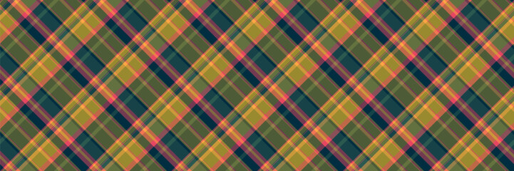 Fold tartan background seamless, elementary plaid fabric textile. Online texture check vector pattern in amber and orange colors.
