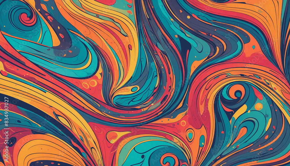 Poster vibrant geometric vector design with fluid motion and colorful gradient background