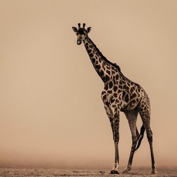 girafa na savana estilo realista