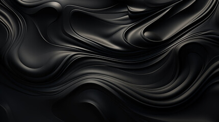 Obraz premium Dark abstract background. Flow of black paint with bubbles and lumps. Black liquid, abstract 3D background. AI generative
