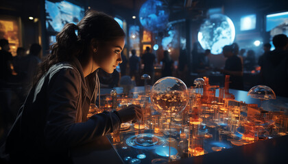 A Student Conducting a Scientific Experiment in a Laboratory, Exploring the Frontiers of Knowledge. Concept of Scientific Discovery