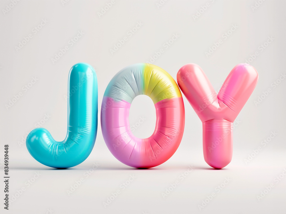 Fototapete ai generated photo with inflatable color letters 