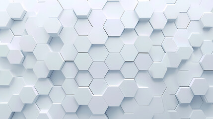 Banner Design with White Background and Hexagons - Modern Geometric Concept