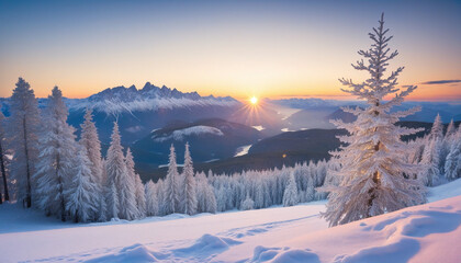 Obraz premium Golden Christmas Box with Festive Decorations and Copy Space