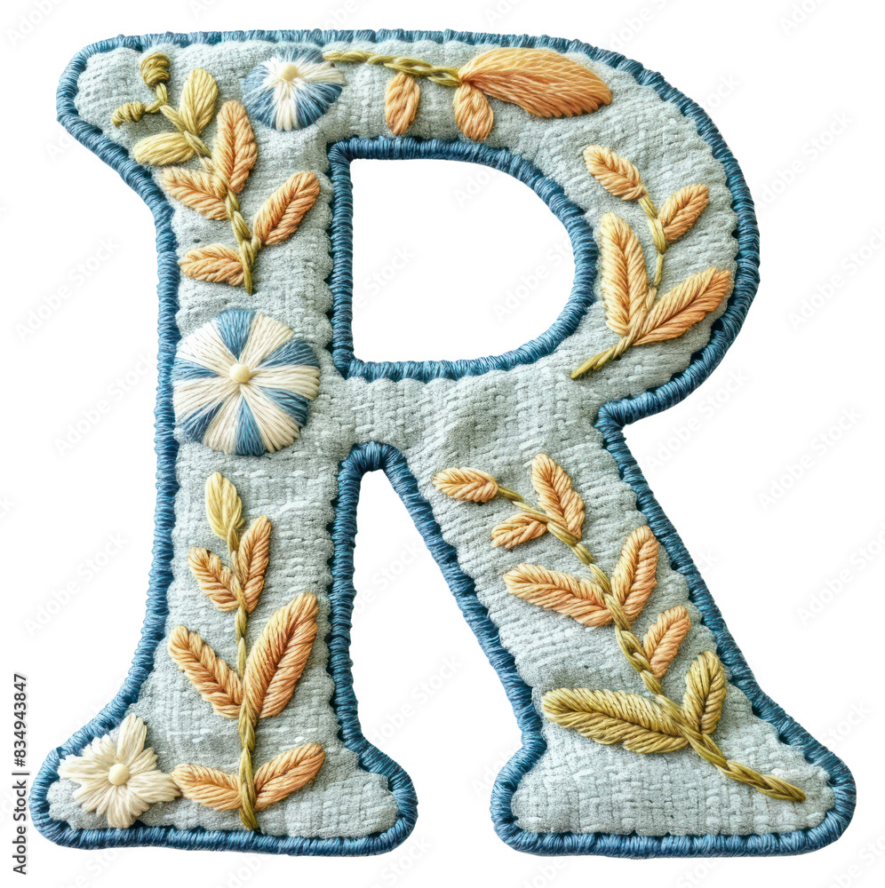 Poster png alphabet r embroidery pattern text.