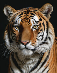 Fototapeta premium A Curious Tiger's Enigmatic Portrait