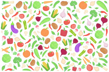 Vegetables flat icons. illustration, card, posters, banners, background.