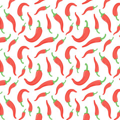 chili pepper flat icons seamless pattern