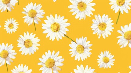 Daisy seamless pattern background. Fashion print