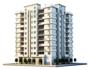 PNG  Residential building architecture city white background.