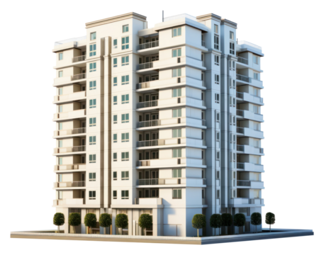 PNG  Residential building architecture city white background.
