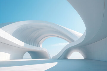 Obraz premium Concrete outdoor square building,Empty architectural background. 