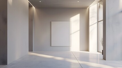 Bright and Minimalist Empty Room with Sunlit Interiors and Expansive Windows