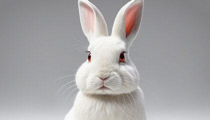 Obraz premium Cute Rabbit Lunar New Year Greeting Card with Modern Asian Graphic Design