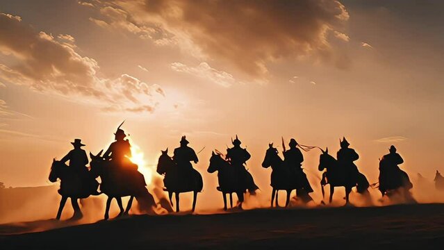 a group of troops on horseback covered in smoke