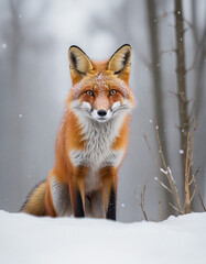 Fototapeta premium The Crafty and Agile Red Fox in the Winter Snow