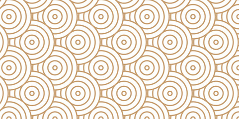 Vector Overlapping Pattern Minimal diamond geometric waves spiral and abstract circle wave line. brown color seamless tile stripe geometric create retro square line backdrop pattern white background.