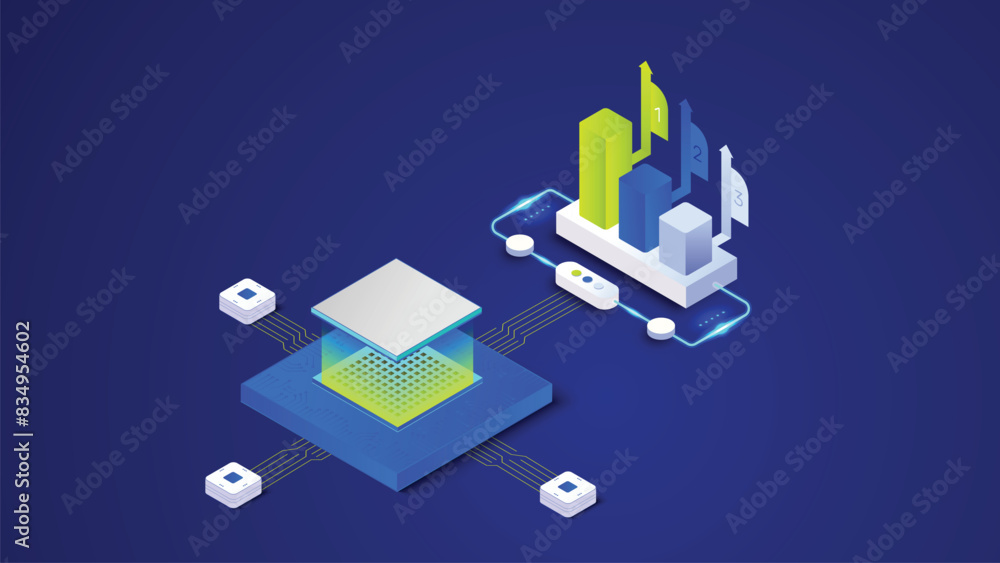 Aufkleber artificial intelligence banner, big data, cloud computing, machine learning, information mining conc
