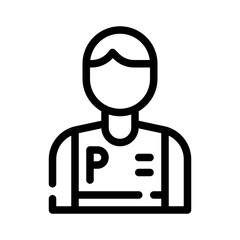parking worker line icon