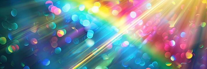holographic rainbow flare. Blurred rainbow light refraction