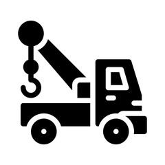 tow truck glyph icon