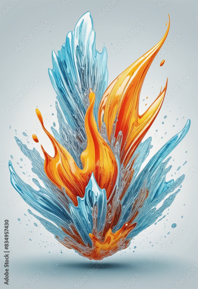 Fototapete abstract futuristic generative ai design featuring a three-dimensional vector frame with negative sp