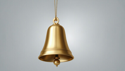 Obraz premium An antique bronze handbell ornament with a vintage sound clip, generated using AI technology, isolated on a transparent background for the holiday season