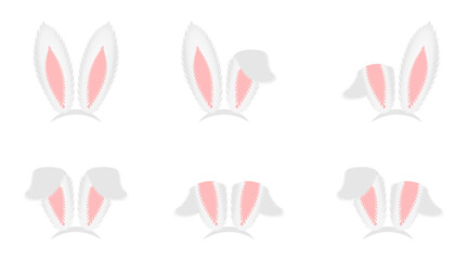 rabbit ears or bunny ears vector set. trendy design vector illustration isolated on white background.