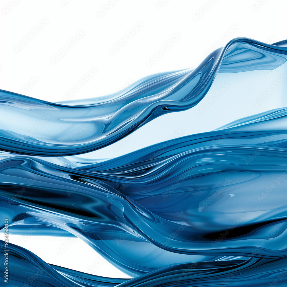 Poster amidst a canvas of deep cerulean hues, swirls of azure dance in an intricate choreography, each stro