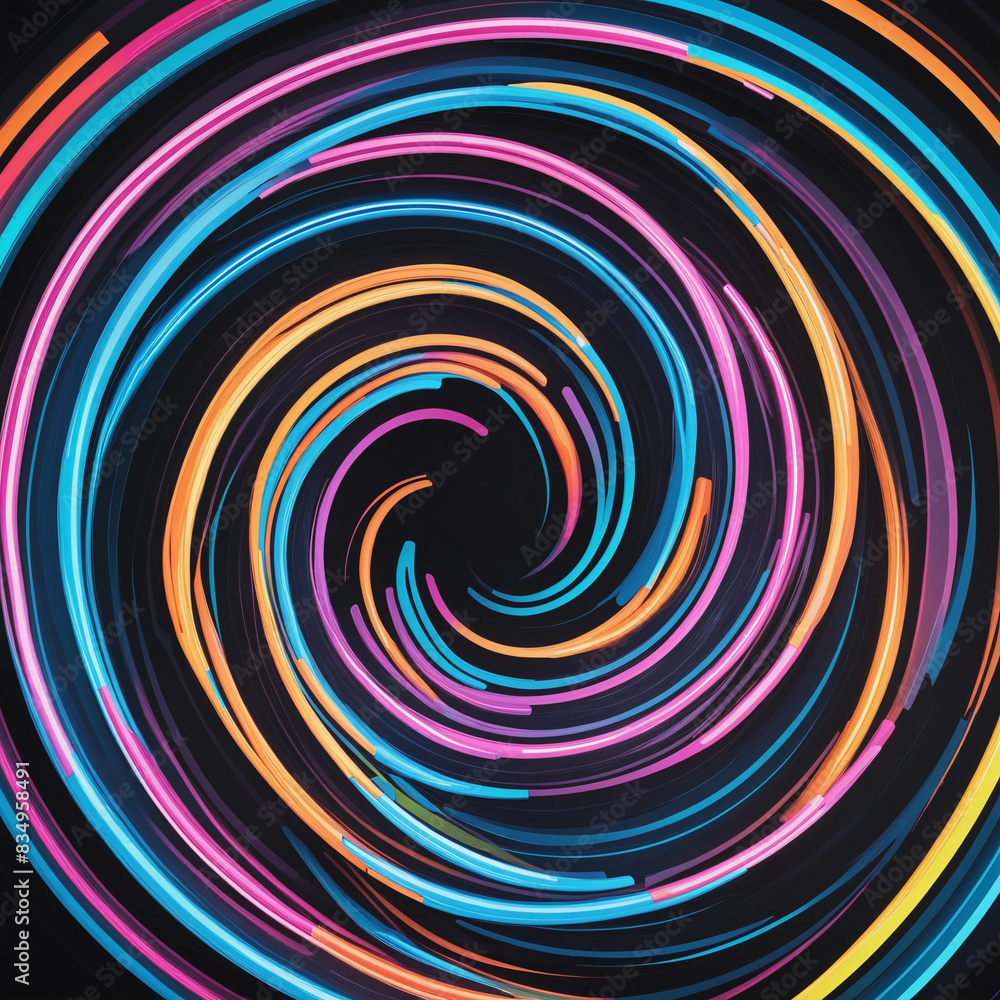 Aufkleber abstract futuristic 3d render design with colourful gradient vector waves, generative ai technology,