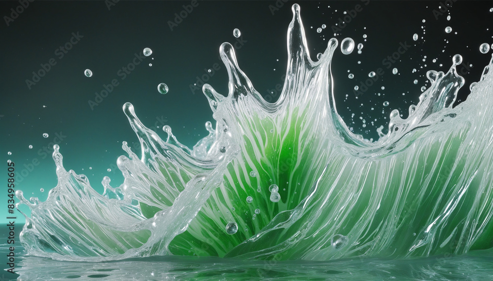Aufkleber abstract futuristic three-dimensional design created using generative ai, with copy space on a white