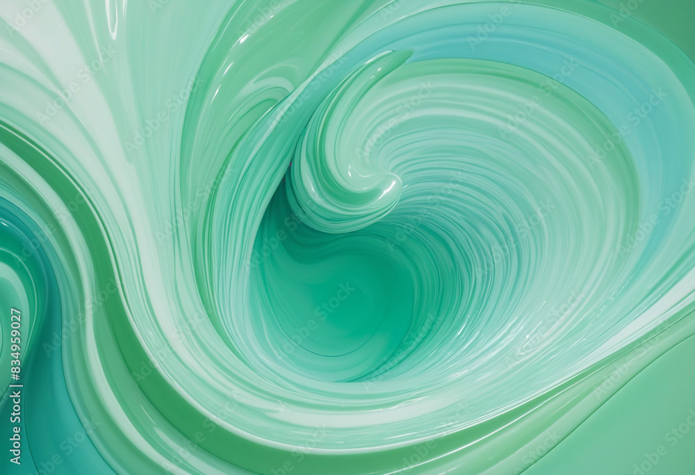 Aufkleber a mesmerizing mix of generative ai in a three-dimensional abstract, green and blue vector design
