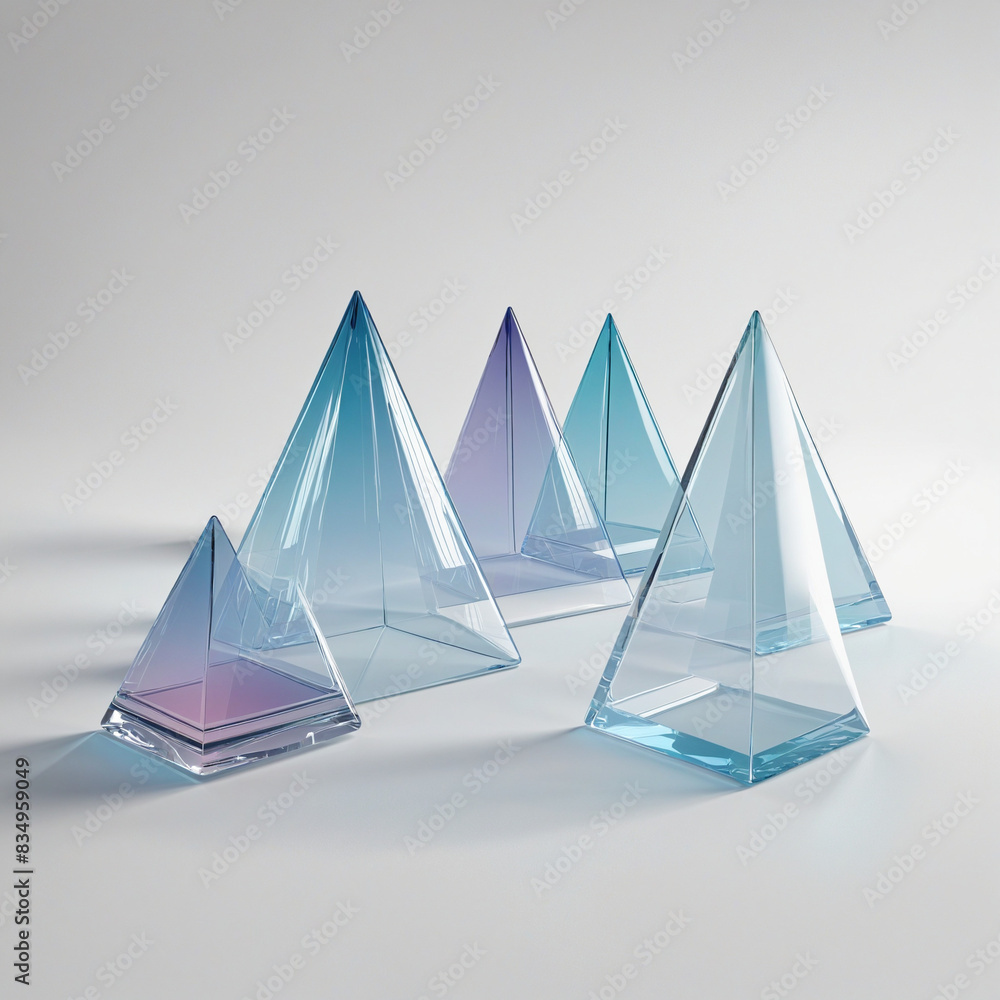 Fototapete futuristic geometric shapes created with generative ai technology, featuring vibrant colours and a t