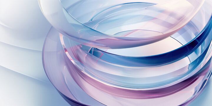 Abstract Circular Glass Layers With Transparent Overlay