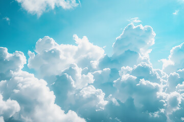 Under the expansive canvas of the azure sky, fluffy cotton-like clouds drift lazily, casting playful shadows upon the Earth below. 