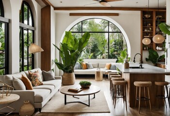 Modern take on upscale bali inspired small condo w