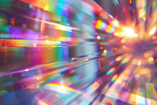 In this abstract background, vibrant hues dance harmoniously, punctuated by radiant bursts of light. The composition exudes energy and dynamism