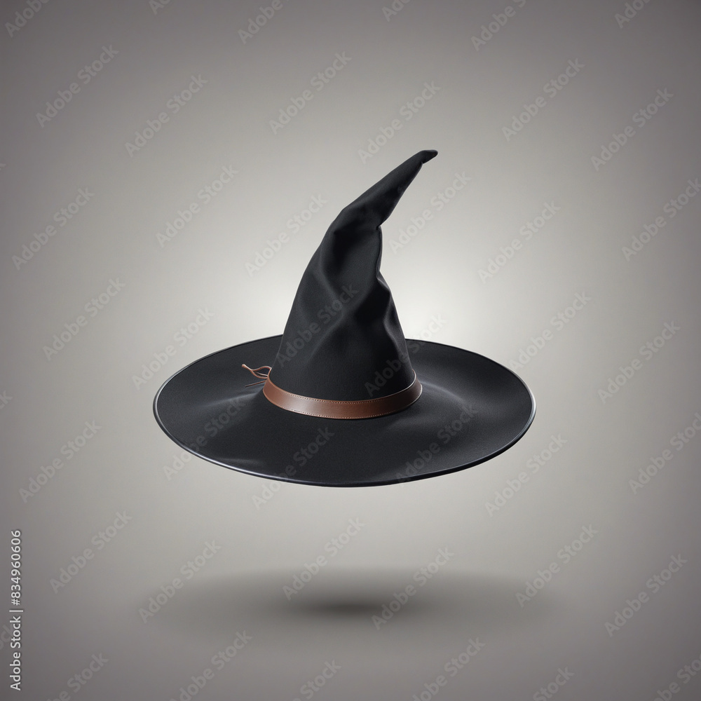 Poster transparent background design of a black fedora hat created with generative ai technology
