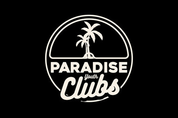 Creative streetwear surf club paradise concept vector graphic tee design	